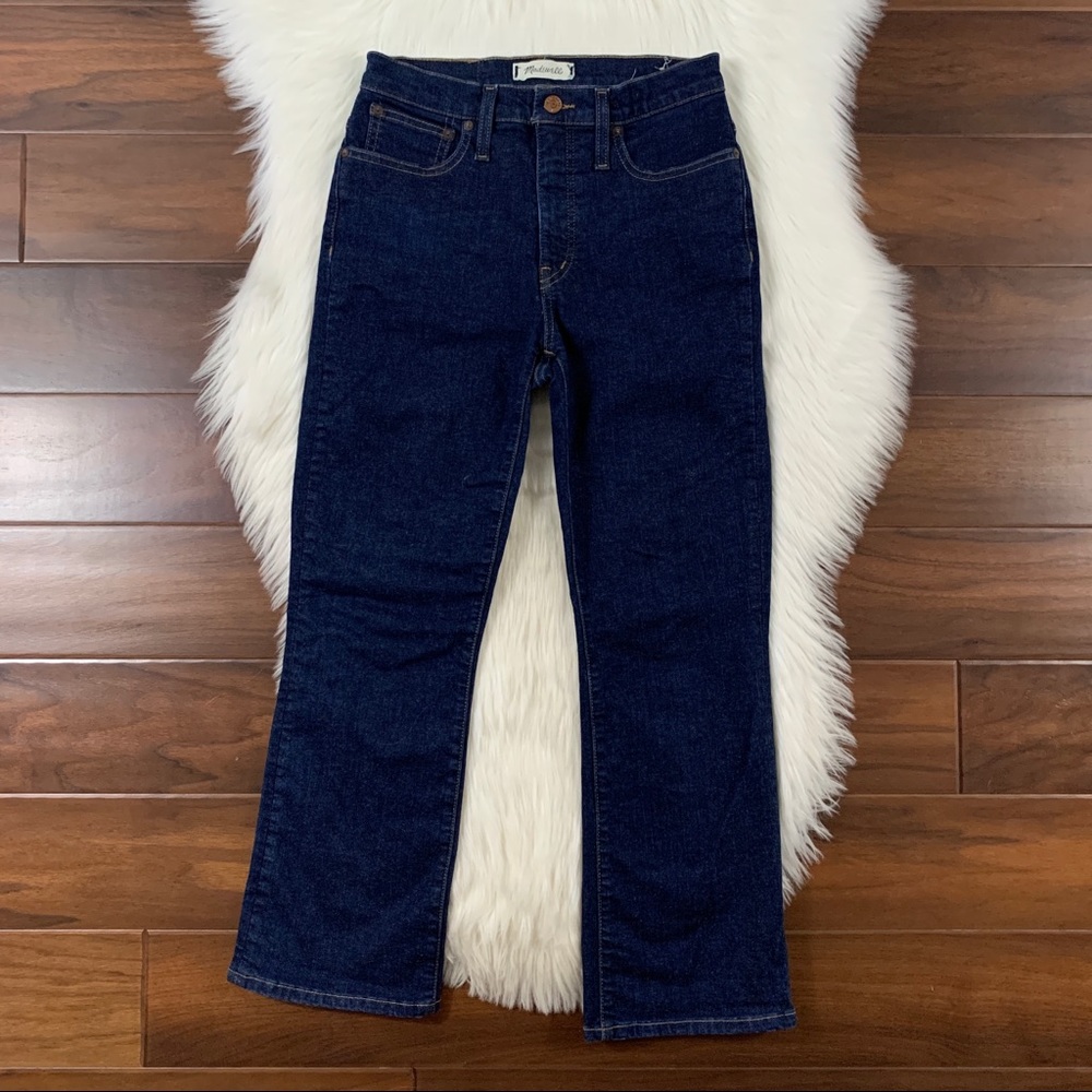 Madewell Lucille Dark Cali Demi Boot Denim Jeans